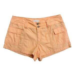 Sincerely Jules Cargo Shorts WMNS 5/27 Orange Mid Rise Two Button Zip Fly Cotton